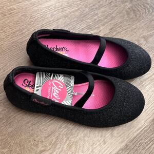 Skechers Cleo's Black Sparkle Steps Size 12 Kids Shoes - New in Box